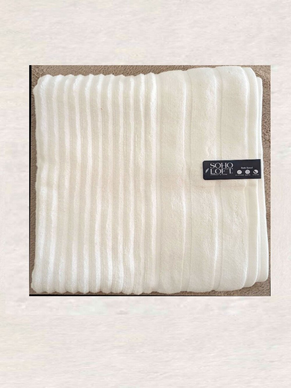 Soho Loft White Bath Towel Measures 30 x 54 Inches